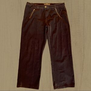 Vintage 90s mid rise wide leg brown corduroy pants